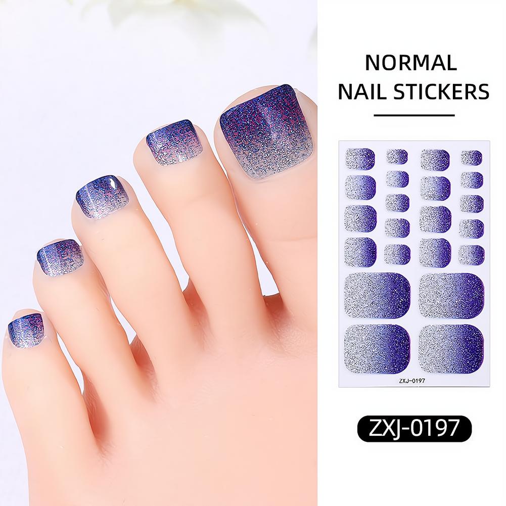 Nail Art Ombre Glitter - 22가지 팁 그라데이션 글리터 발톱 스티커