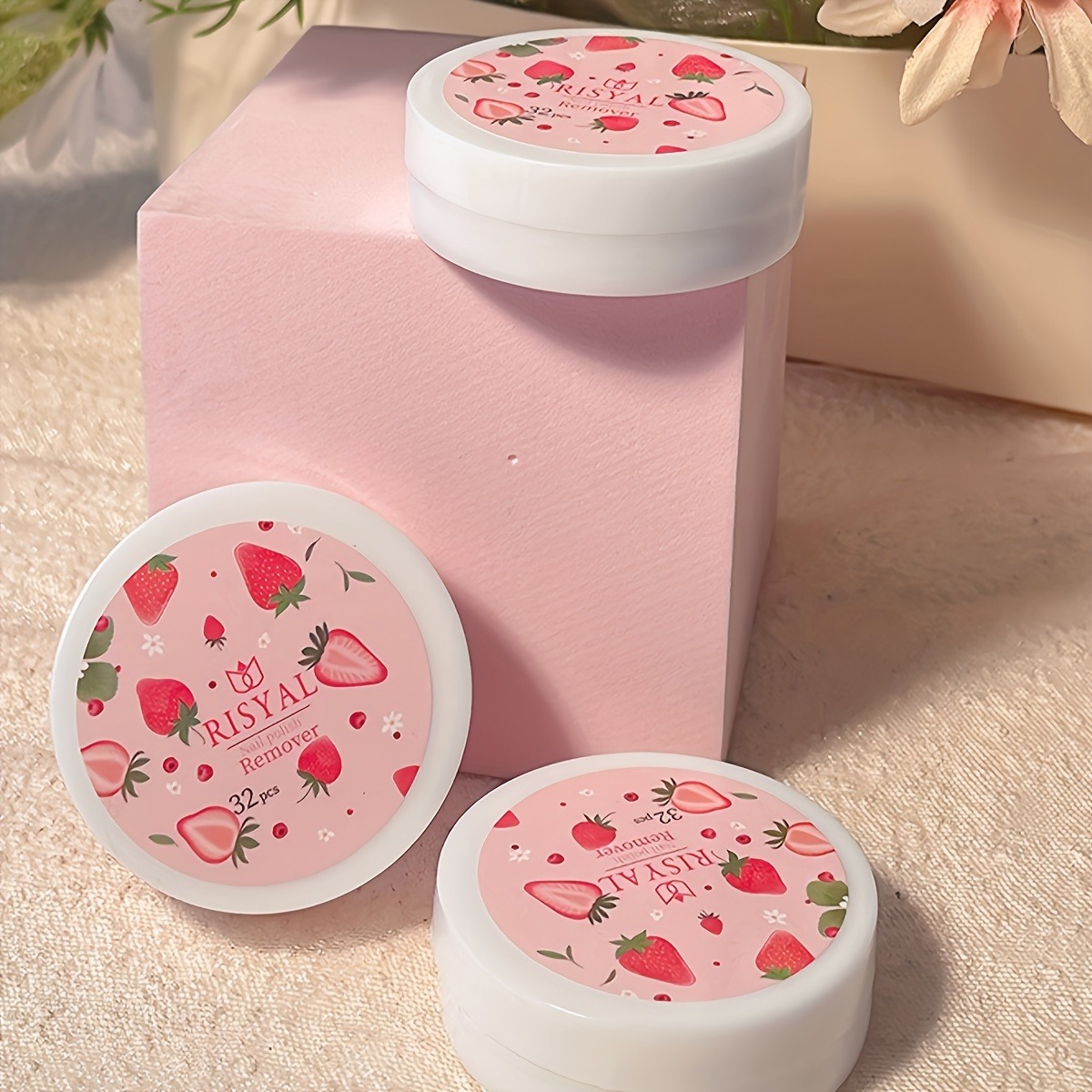 Nail Art Strawberry - 32개/상자 딸기 매니큐어 리무버 패드, 간편한