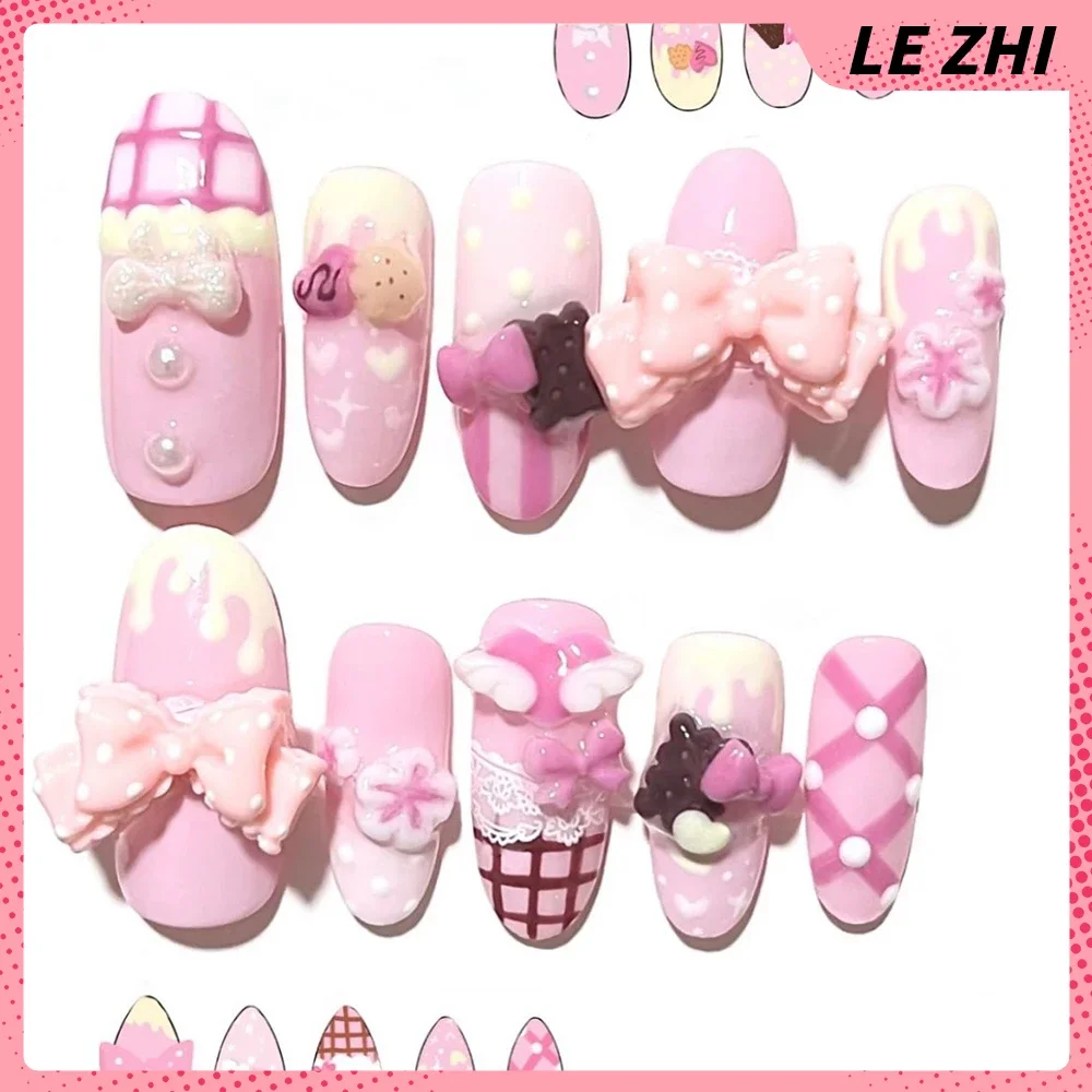 3D 귀여운 수제 리락쿠마 프레스온 네일 아트 만화 동 - Nail Art Strawberry 리뷰 및 가격
