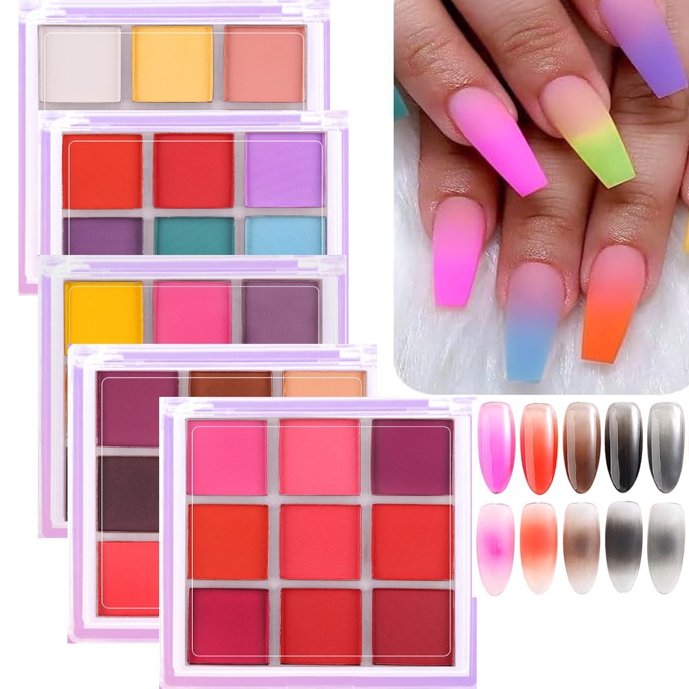 4/6/9 색상 네일 안료 팔레트 솔리드 매직 미러 파 - Nail Art Ombre Glitter 리뷰 및 가격