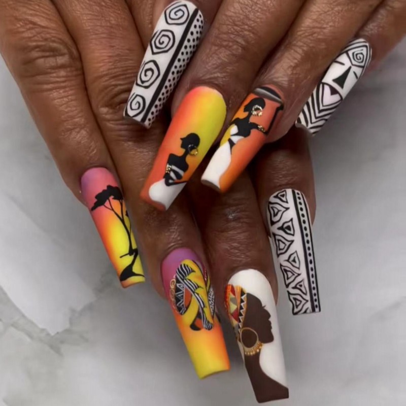 여성용 중간 길이 가짜 손톱, 만화 소녀 딸기 일몰 Y - Nail Art Strawberry 리뷰 및 가격