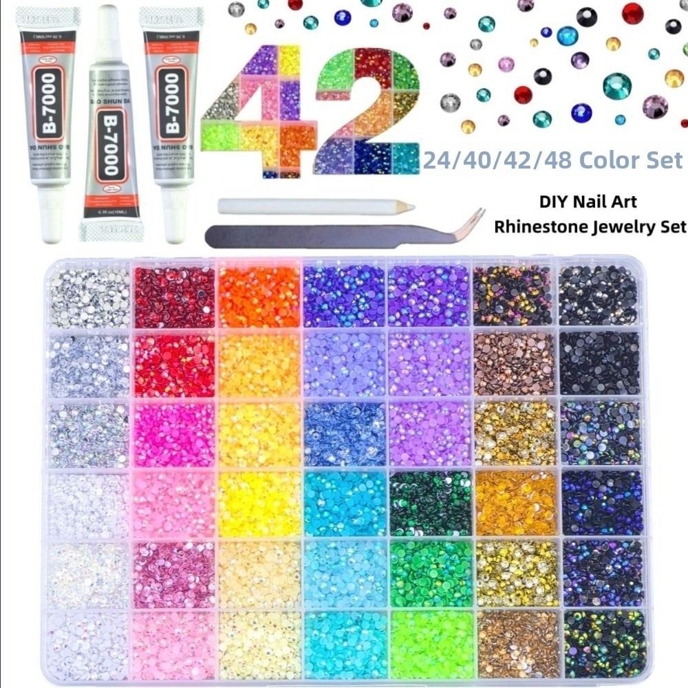 멀티컬러 레진 라인스톤 키트 반짝이는 공예 용품 젤리  - Nail Art Jelly 리뷰 및 가격