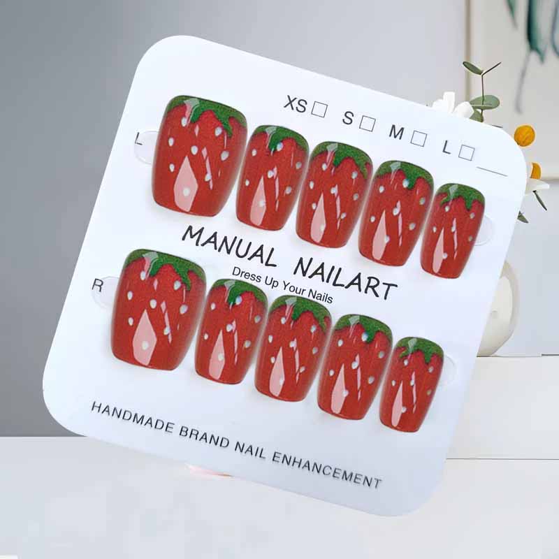 10개입 리틀 프레시 스트로베리 과일 시리즈 크리스탈  - Nail Art Strawberry 리뷰 및 가격