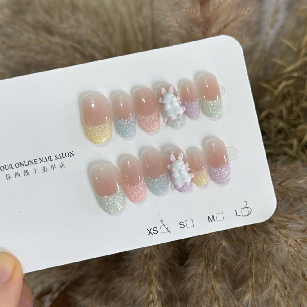 귀엽고 달콤한 소녀 스타일 글리터 3D 꽃 곰 네일 아 - Nail Art Strawberry 리뷰 및 가격