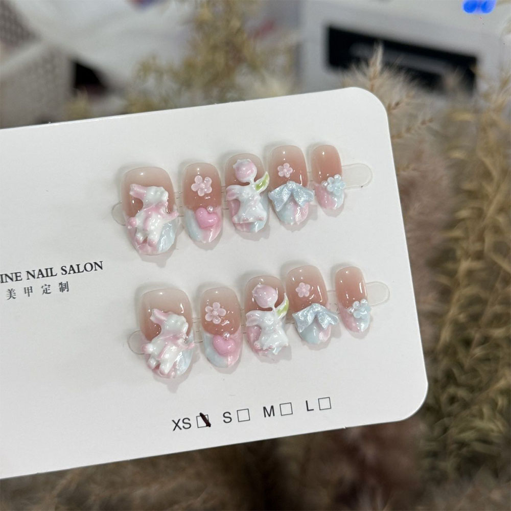 귀엽고 달콤한 소녀 스타일 글리터 3D 꽃 곰 네일 아 - Nail Art Strawberry 리뷰 및 가격