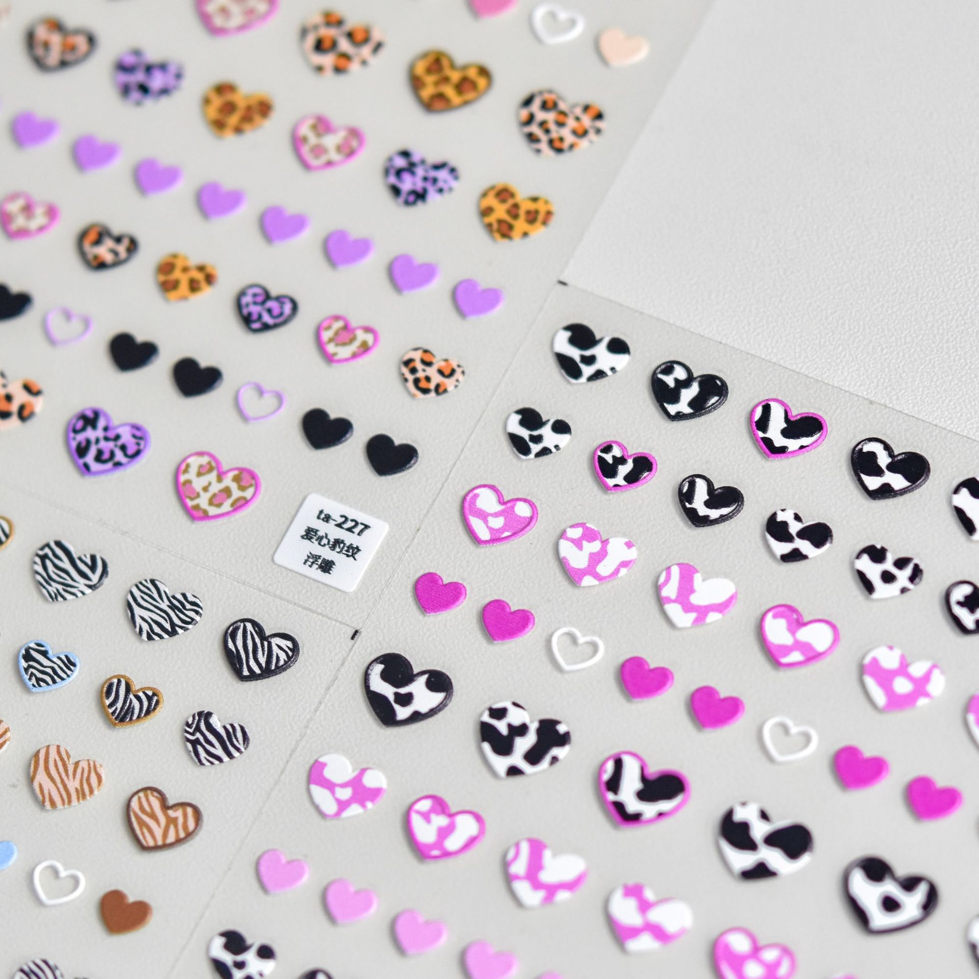 동물 패턴 러브 하트 네일 스티커, 고품질 암소 레오파 - Nail Art Zebra Design 리뷰 및 가격