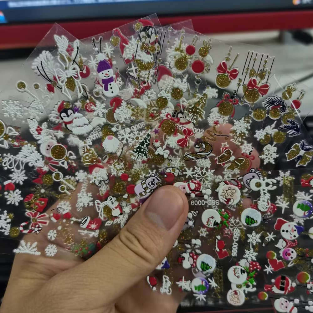 5D 글리터 크리스마스 엠보싱 네일 스티커, 크리스마스 - Nail Art Xmas 2025 리뷰 및 가격