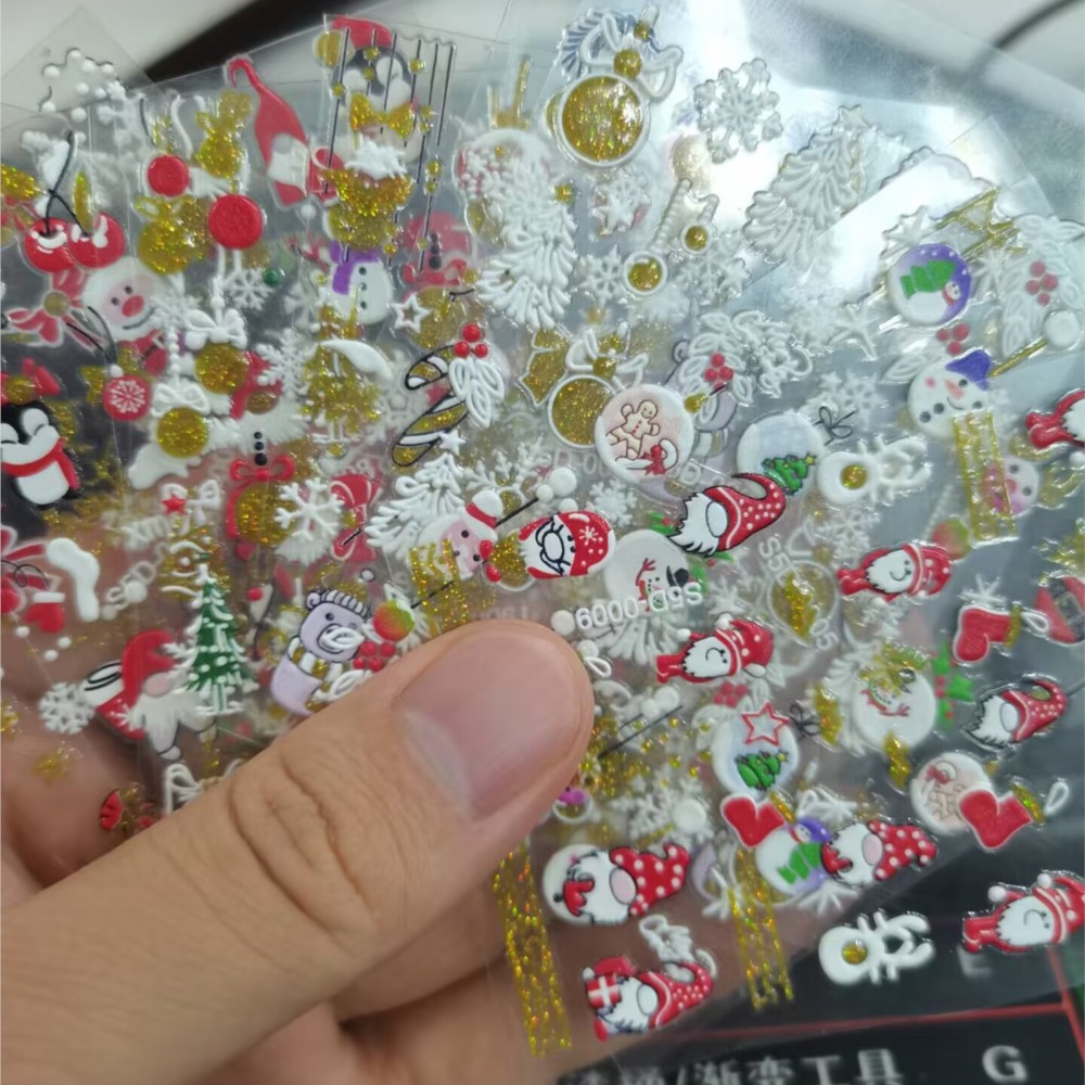 5D 글리터 크리스마스 엠보싱 네일 스티커, 크리스마스 - Nail Art Xmas 2025 리뷰 및 가격