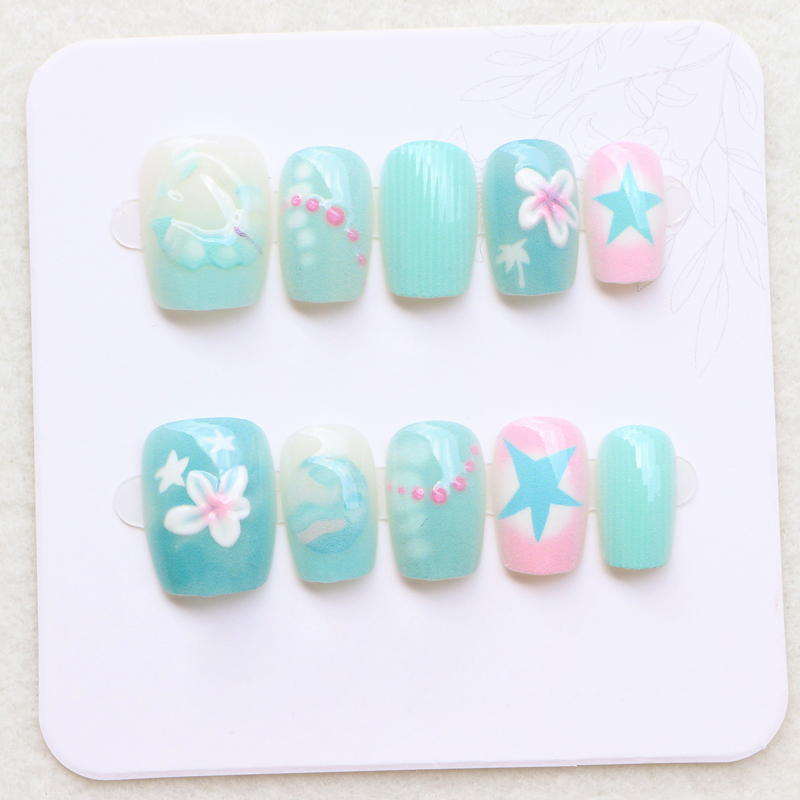 10Pcs 여성 패션 귀여운 딸기 폴카 도트 짧은 라운 - Nail Art Strawberry 리뷰 및 가격