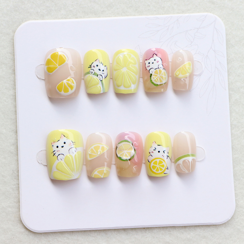 10Pcs 여성 패션 귀여운 딸기 폴카 도트 짧은 라운 - Nail Art Strawberry 리뷰 및 가격