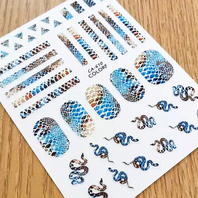 뱀 얼룩말 스킨 디자인 3D 백 글루 데칼 스탬핑 DI - Nail Art Zebra Design 리뷰 및 가격
