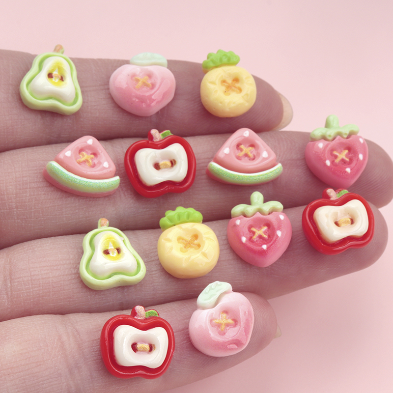 50/500개 미니 모조 과일 레진 네일 아트 카보숑  - Nail Art Strawberry 리뷰 및 가격