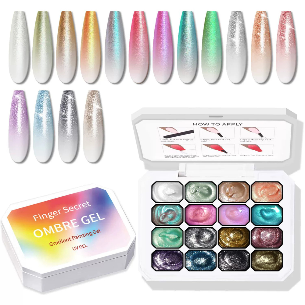 9-24색 솔리드 크림 옴브레 젤 팔레트 그라데이션 페 - Nail Art Ombre Glitter 리뷰 및 가격