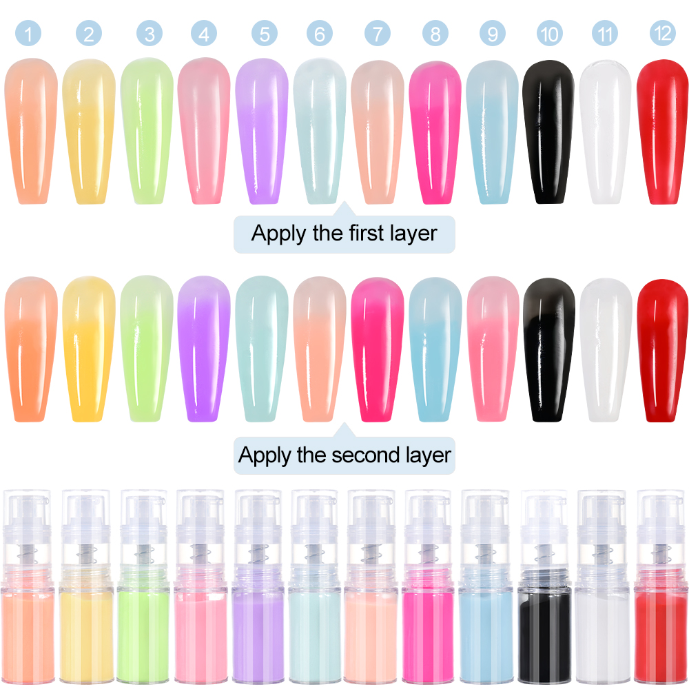 10g/병 네온 핑크 옹 브르 파우더 프레스 펌프 그라 - Nail Art Ombre Glitter 리뷰 및 가격
