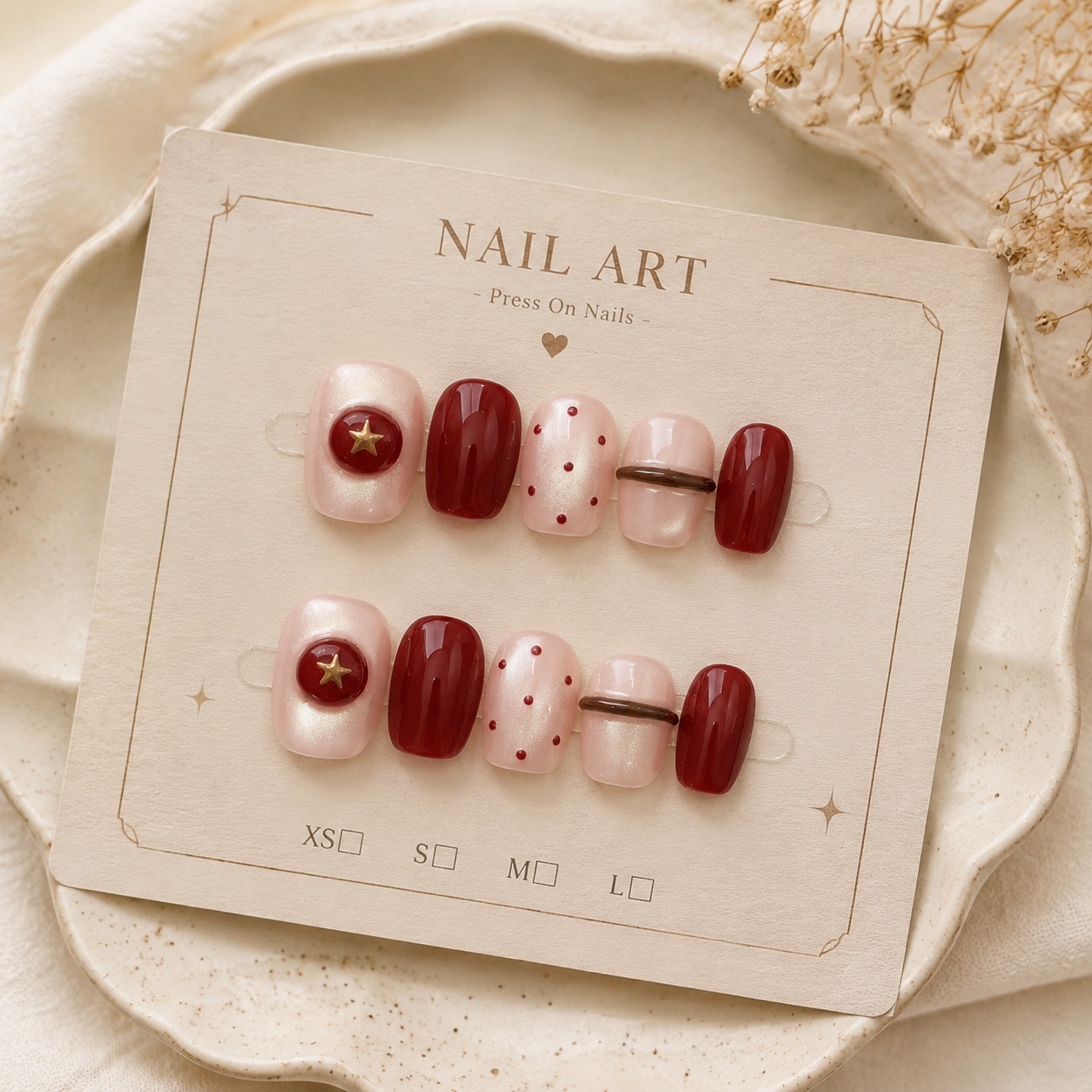 10개 누드 펄 캣아이 와인 핸드메이드 네일 레드 골드 - Nail Art Red Wine Cat Eye 리뷰 및 가격
